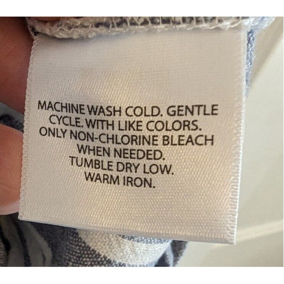 Kelly Renee Romper Women Lrg Gray Wht Striped Button Up Sleeveless Shorts Linen - Picture 8 of 9